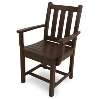 POLYWOOD Traditional Garden Mahogany Patio Dining Arm Chair TGD200MA