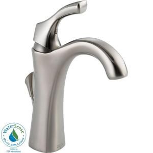 Delta Addison Single Hole 1 Handle High Arc Bathroom Faucet in Stainless 592 SS DST