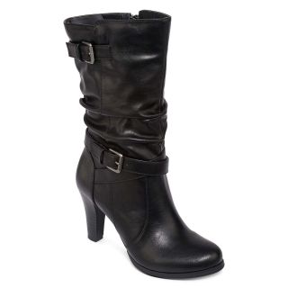 St. Johns Bay St. John s Bay Amaretto Slouch Buckle Boots, Womens