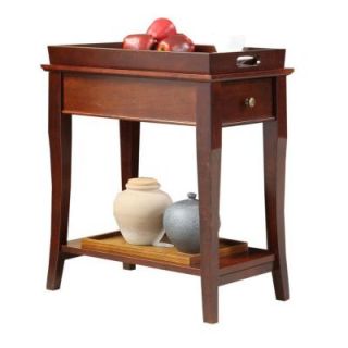 HomeSullivan Cherry Tray Top End Table with 1 Drawer 40645A060W(MTL)