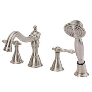 Fontaine Bellver 2 Handle Deck Mount Roman Tub Faucet with Handheld Shower in Brushed Nickel MFF BVRRT BN