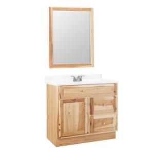 American Classics Hampton 36 in. W x 21 in. D Vanity Cabinet with Mirror in Natural Hickory HM36 HK