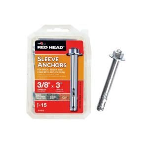 Red Head 3/8 in. x 3 in. Hex Head Sleeve Anchors (15 Pack) 11013