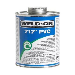 Weld On 8 oz. PVC 717 Heavy Duty Cement Low VOC   Gray (24 Pack) 10151
