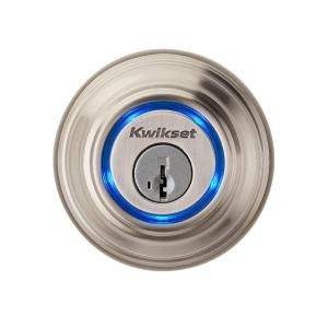 Kwikset Kevo Single Cylinder Satin Nickel Bluetooth Enabled Deadbolt for iPhone 4S, 5, 5C, 5S and Included FOB 925 KEVO DB 15