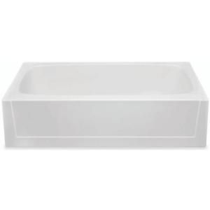 Aquatic 60 in. x 30 in. x 15 in. Gelcoat Bath with Left Hand Drain in White 260030L