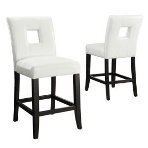 Home Decorators Collection 24 in. H White Faux Leather Counter Chairs (Set of 2) DISCONTINUED 403270 24S1W[2PC]