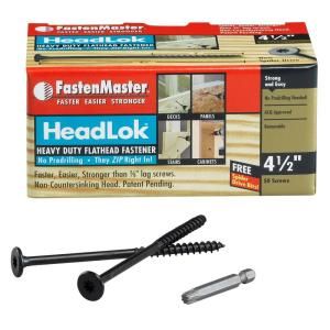 FastenMaster HeadLok 4 1/2 in. Heavy Duty Flathead Fastener (50 Count Box) FMHLGM412 50