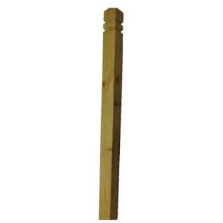 4 in. x 4 in. x 4.5 ft. Solid Wood Finial Ready Deck Post 778459
