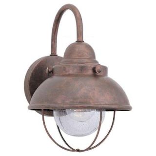 Sea Gull Lighting Sebring 1 Light Outdoor Weathered Copper Wall Fixture 8870 44