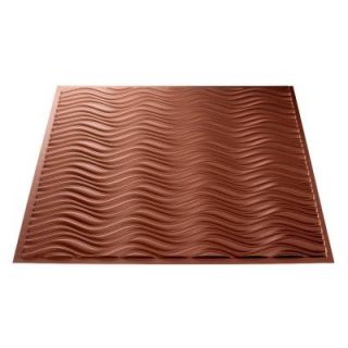 Fasade Current Vertical   2 ft. x 2 ft. Argent Copper Glue up Ceiling Tile G71 10