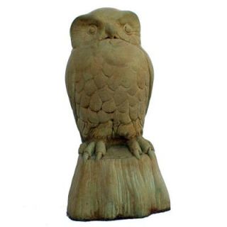 Cast Stone Owl Garden Statue   Weathered Bronze GNOWL WB