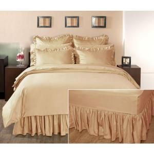 Home Decorators Collection Ruffled Craft Brown Full Bedskirt 0854510860