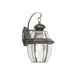 Filament Design 1 Light Outdoor Black Wall Lantern with Clear Beveled Glass CLI MEN2151 04