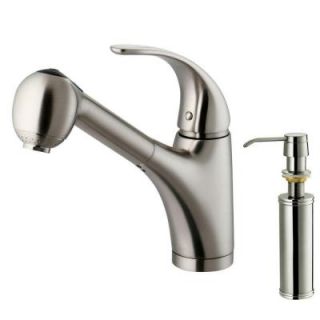 Vigo Pull Out Sprayer Kitchen Faucet with Soap Dispenser in Stainless Steel VG02011STK2