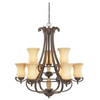 Designers Fountain Molalla Collection 9 Light Hanging Ancient Oak Chandelier HC0927