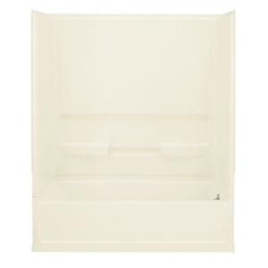 Sterling Plumbing Advantage 60 in. x 31 1/4 in. x 73 1/4 in. Vikrell Bath and Shower Kit in Biscuit 61030120 96