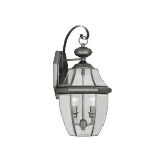 Filament Design 2 Light Outdoor Black Wall Lantern with Clear Beveled Glass CLI MEN2251 04