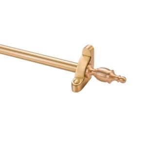 Zoroufy Heritage Collection Tubular 28.5 in. x 1/2 in. Brushed Brass Finish Stair Rod Set with Crown Finial 28062
