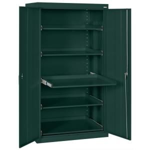 36 in. W x 66 in. H x 24 in. D Shelf Heavy Duty Storage Cabinets with Steel Pull Out Tray in Green ET52362466 08LL