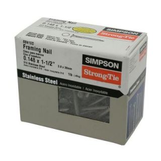 Simpson Strong Tie 10D x 1 1/2 in. Stainless Steel Nails (1 lb.) SSN10D