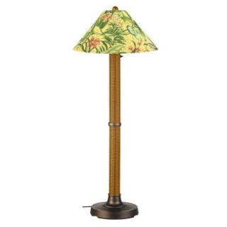 Patio Living Concepts Bahama Weave 60 in. Mocha Cream Floor Lamp with Soleil Shade 29164