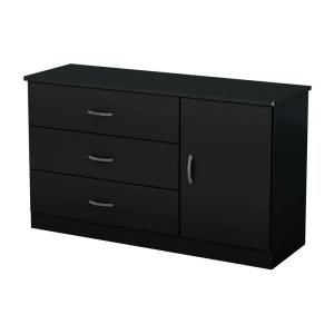 South Shore Furniture Libra 3 Drawer Dresser in Pure Black 3070028
