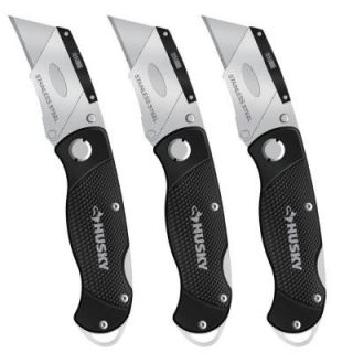 Husky Folding Lock Back Utility Knife (3 Pack) 96359