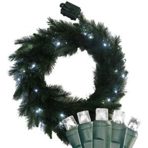 Brite Star 24 in. Pre Lit LED Pine Wreath with Timer 73 041 00