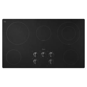 Whirlpool 36 in. Radiant Electric Cooktop in Black with Warm Zone Element W5CE3625AB