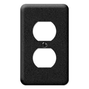 Creative Accents Steel 1 Outlet Wall Plate   Charcoal Decorative 9VFC108