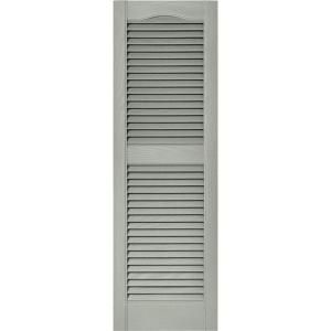 Builders Edge 15 in. x 48 in. Louvered Shutters Pair in #284 Sage 010140048284