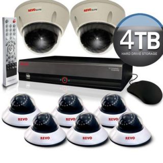 Revo Elite 16 CH 4TB Hard Drive Surveillance System with (6) High Resolution Cameras & (2) Commercial Grade Cameras RE16BNDL20 4T