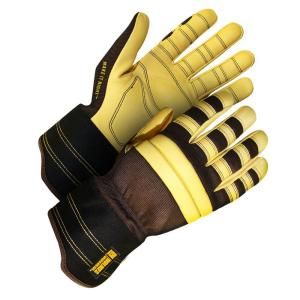 Holmes Workwear Medium Brown Modified Fitter Gloves with Yellow Goatskin 16 1 2000 M