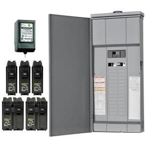 Square D by Schneider Electric Homeline 200 Amp 30 Space 40 Circuit Outdoor Main Breaker Load Center Value Pack with Surge Breaker SPD HOM3040M200RBVPSB