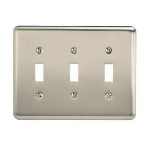 Amerelle Steel 3 Toggle Wall Plate   Pewter 2TTTPW