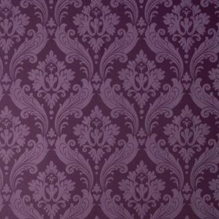 Graham & Brown 56 sq. ft. Vintage Flock Purple Wallpaper 30 382
