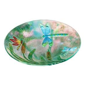 Evergreen Enterprises Dragonflies Glass Birdbath 2GB058