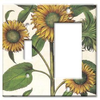 Art Plates Sunflowers   Switch / Rocker Combo Wall Plate SR 140