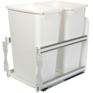Knape & Vogt 23.25 in. x 15.38 in. x 22.44 in. In Cabinet Pull Out Soft Close Trash Cans USC18 2 50WH