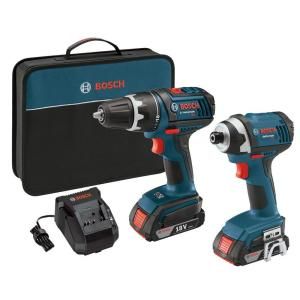 Bosch 18 Volt 2 Tool Kit with Compact Tough Drill Driver, Impact Driver and (2) SlimPacks (2.0Ah) CLPK234 181