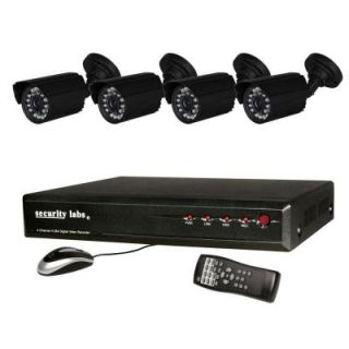 Security Labs 4 Channel 500 GB Surveillance Systems with (4) 420 TVL Indoor/Outdoor Cameras DISCONTINUED SLM464