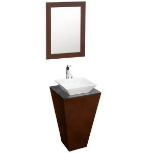 Wyndham Collection Esprit 20 in. Vanity in Espresso with Glass Vanity Top in Black and Mirror WCSCS004ESSMD28WH