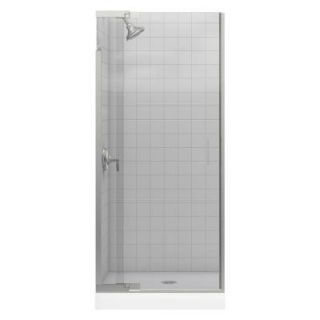 KOHLER Purist 33 in. x 72 in. Frameless Pivot Shower Door in Vibrant Brushed Nickel with Clear Glass K 702010 L BN