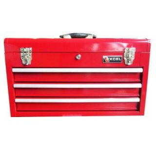 Excel Portable Steel Tool Box, Red, 20.5in. W x 8.6in. D x 11.8in. H,Each TB133 Red