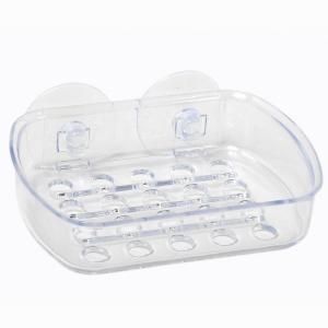 Wall Mounted Plastic Suction Soap Dish in Clear 374K