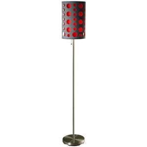 ORE International 66 in. Grey and Red Stainless Steel High Modern Retro Floor Lamp 9300F GY RD