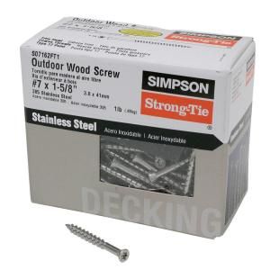 Simpson Strong Tie #7 x 1 5/8 in. 305 Stainless Steel Trim Head Decking Screw (1 lb.) S07162FT1