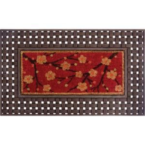 Apache Mills Basket Weave 22 in. x 36 in. Natural Coir and Rubber Cherry Tree Door Mat DISCONTINUED 60 114 0504 02200036