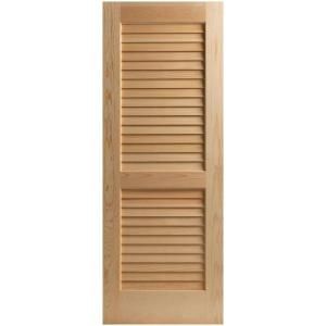 Masonite Plantation Smooth Full Louver Solid Core Unfinished Pine Interior Door Slab 25468
